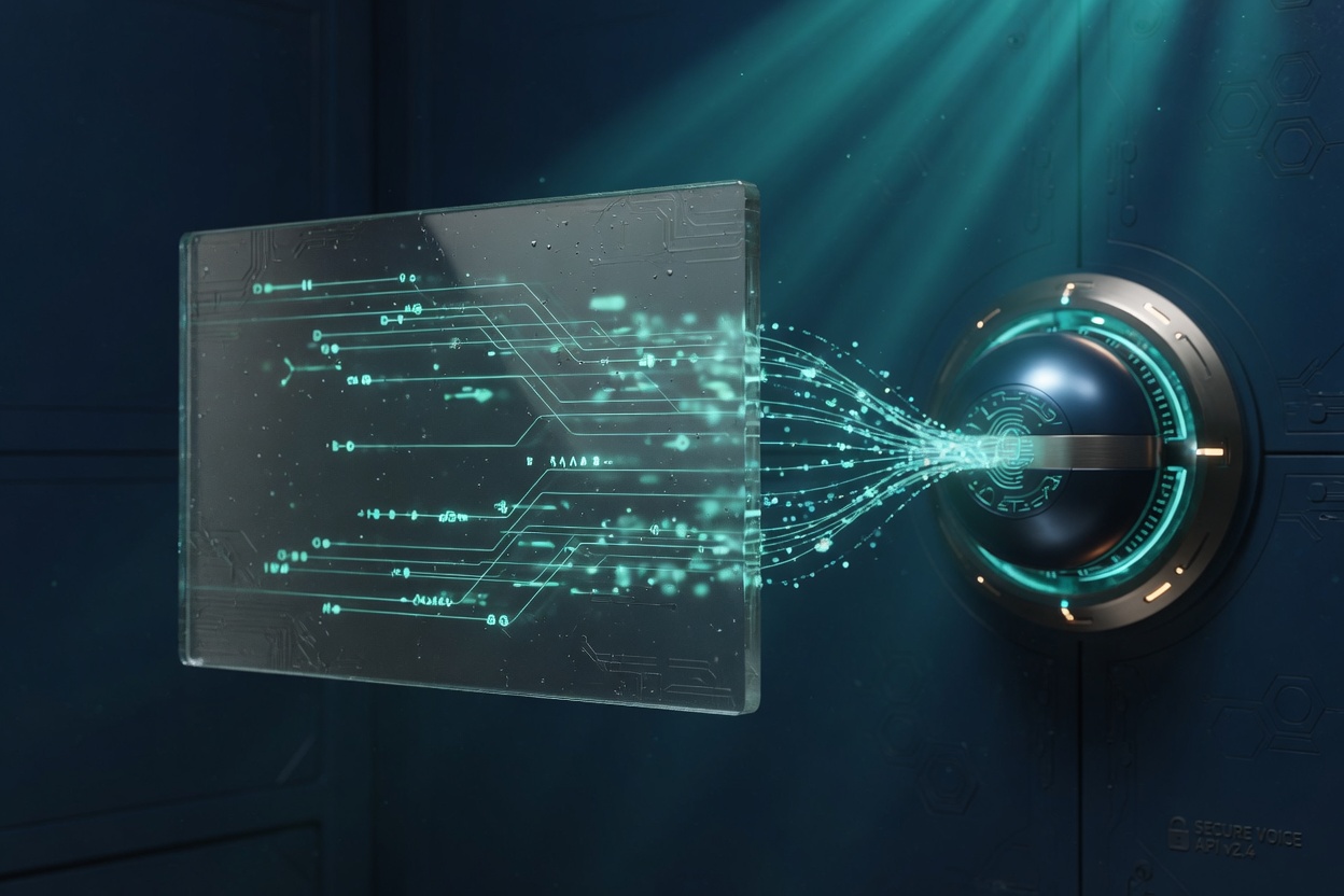 VoiceSilo developer API streaming encrypted call data into a secure vault node